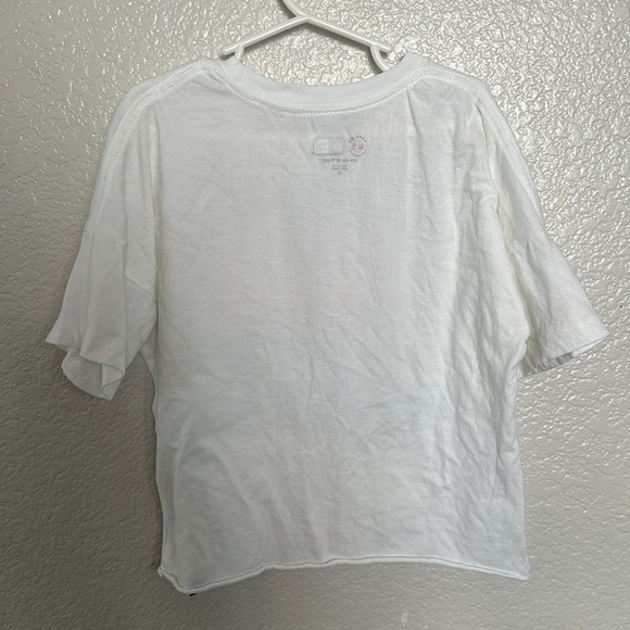 New Era White Los Angeles Angels Flip Sequin Heart Crop Top Size 7/8 - Picture 3 of 4